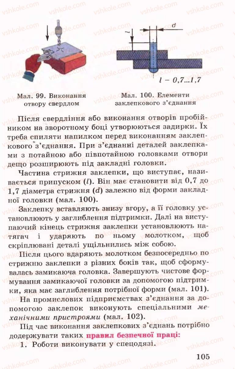 Страница 105 | Підручник Трудове навчання 6 клас Б.М.Терещук, В.І. Туташинський, В.К.Сидоренко 2006 Технічні види праці