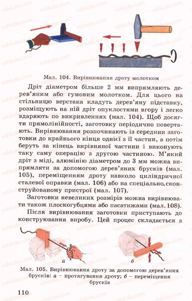 Страница 110 | Підручник Трудове навчання 6 клас Б.М.Терещук, В.І. Туташинський, В.К.Сидоренко 2006 Технічні види праці