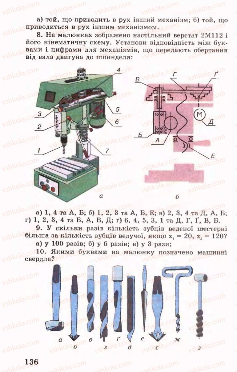 Страница 136 | Підручник Трудове навчання 6 клас Б.М.Терещук, В.І. Туташинський, В.К.Сидоренко 2006 Технічні види праці