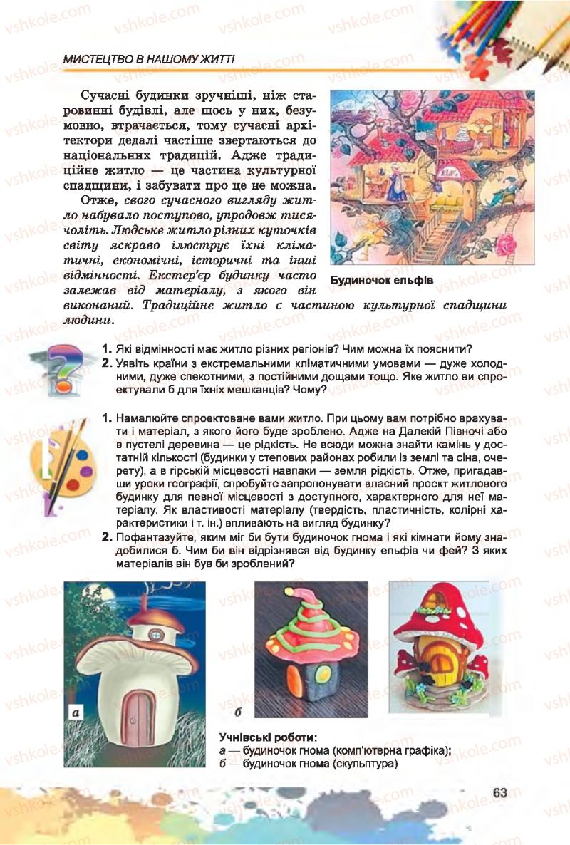 Страница 63 | Підручник Образотворче мистецтво 7 клас С.М. Железняк, О.В. Ламонова 2015