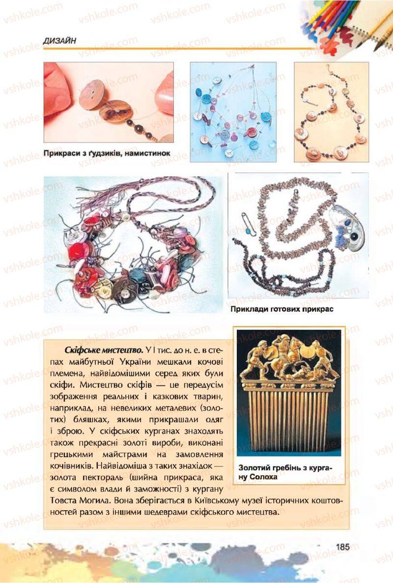 Страница 185 | Підручник Образотворче мистецтво 7 клас С.М. Железняк, О.В. Ламонова 2015