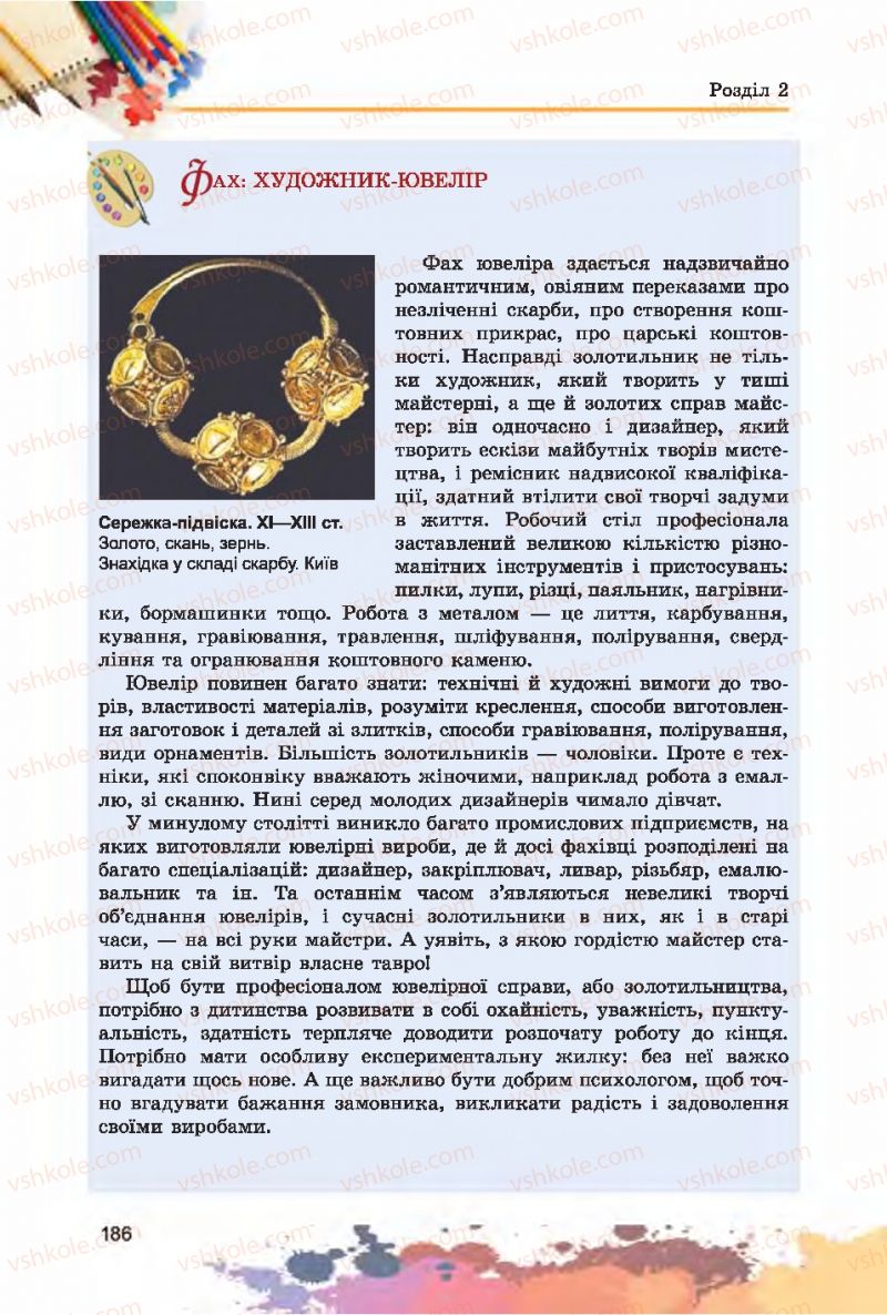 Страница 186 | Підручник Образотворче мистецтво 7 клас С.М. Железняк, О.В. Ламонова 2015