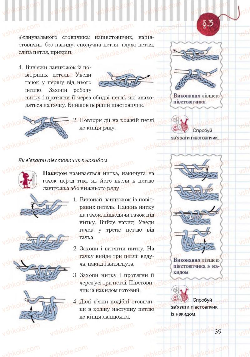 Страница 39 | Підручник Трудове навчання 7 клас А.І. Терещук, О.Ю. Медвідь, Ю.М. Приходько 2015 Для дівчат