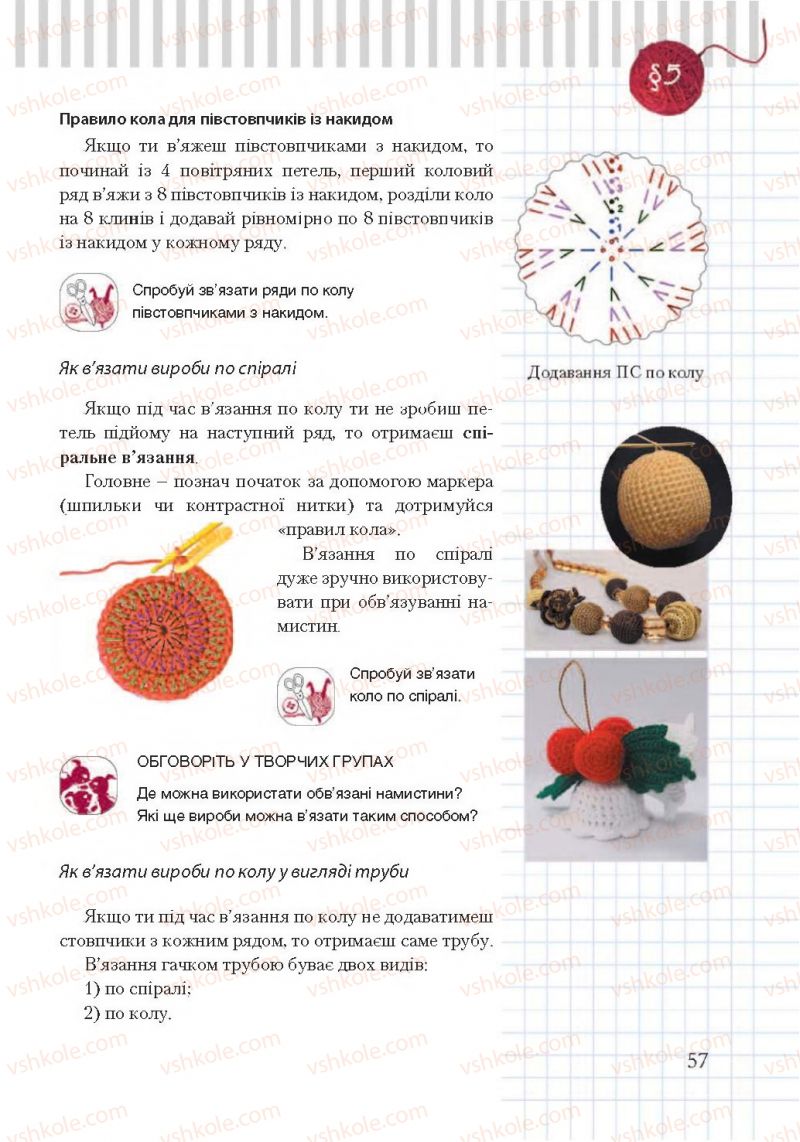 Страница 57 | Підручник Трудове навчання 7 клас А.І. Терещук, О.Ю. Медвідь, Ю.М. Приходько 2015 Для дівчат