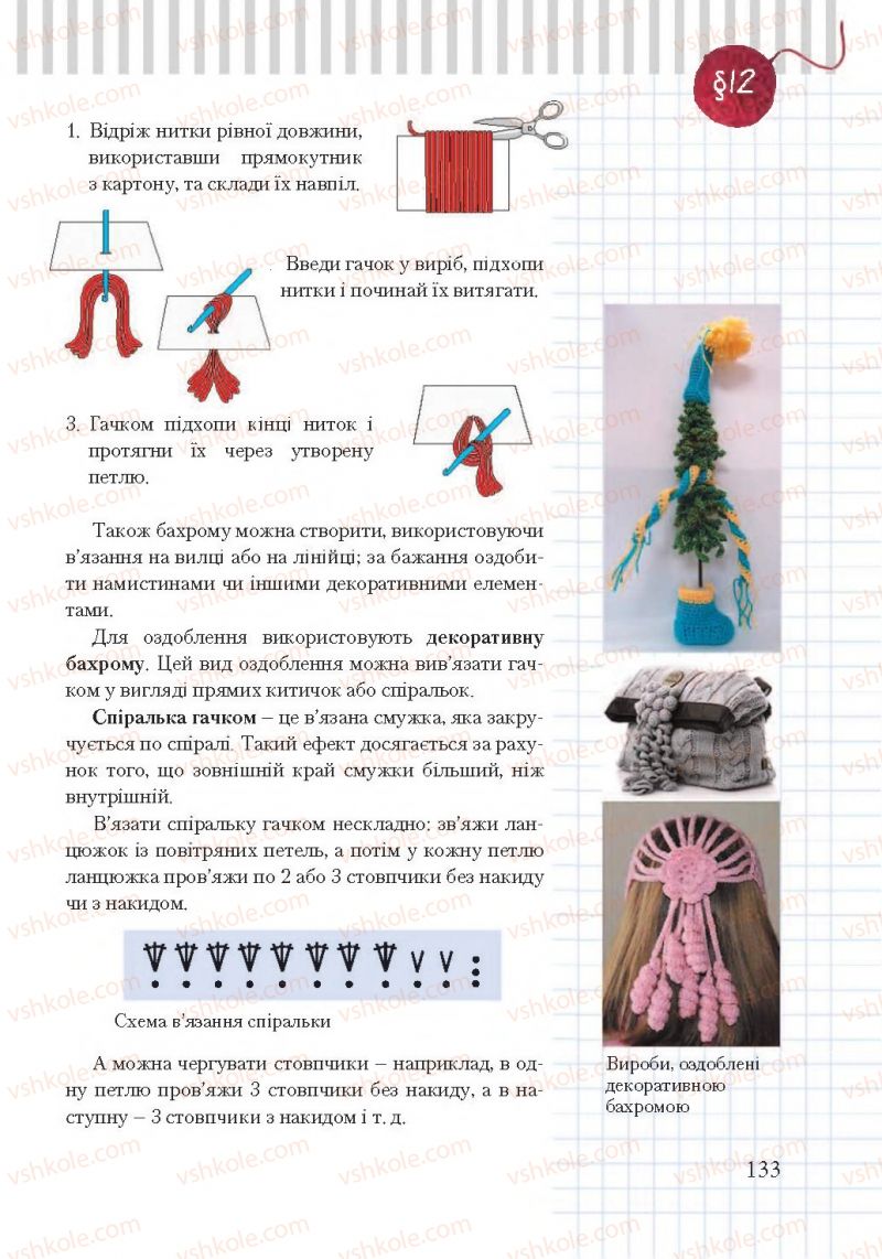 Страница 133 | Підручник Трудове навчання 7 клас А.І. Терещук, О.Ю. Медвідь, Ю.М. Приходько 2015 Для дівчат