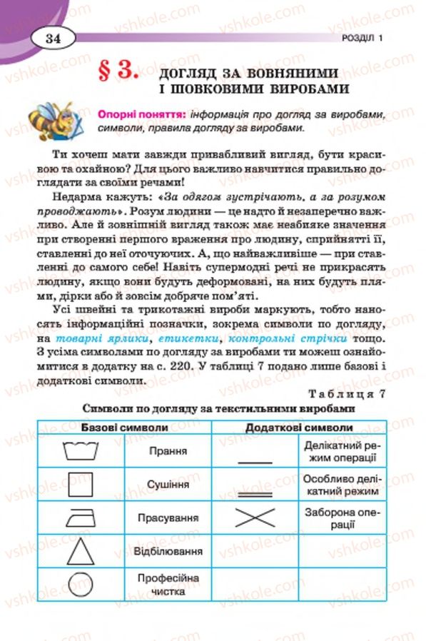 Страница 34 | Підручник Трудове навчання 7 клас Т.С. Мачача, В.П. Титаренко, Г.М. Гаврилюк 2015 Для дівчат