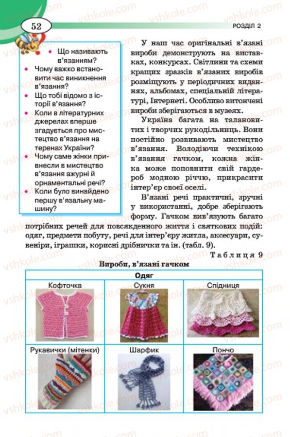 Страница 52 | Підручник Трудове навчання 7 клас Т.С. Мачача, В.П. Титаренко, Г.М. Гаврилюк 2015 Для дівчат