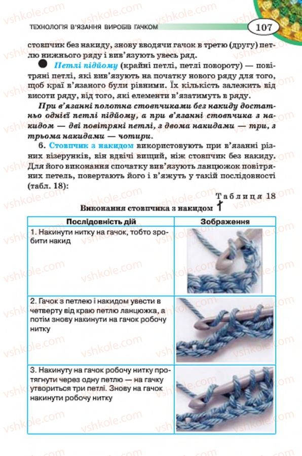 Страница 107 | Підручник Трудове навчання 7 клас Т.С. Мачача, В.П. Титаренко, Г.М. Гаврилюк 2015 Для дівчат