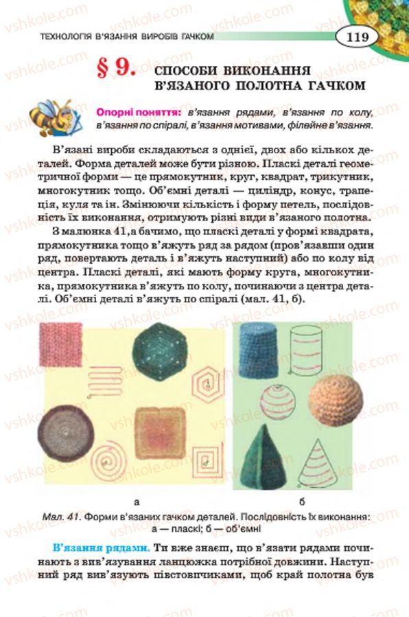 Страница 119 | Підручник Трудове навчання 7 клас Т.С. Мачача, В.П. Титаренко, Г.М. Гаврилюк 2015 Для дівчат