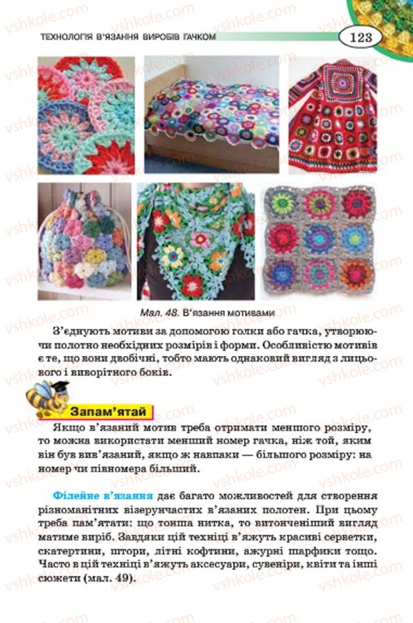 Страница 123 | Підручник Трудове навчання 7 клас Т.С. Мачача, В.П. Титаренко, Г.М. Гаврилюк 2015 Для дівчат