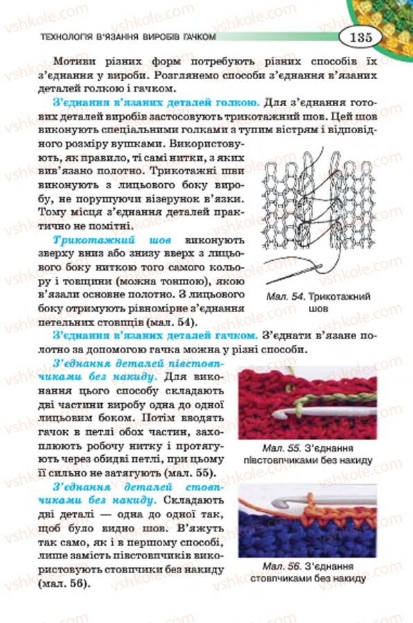 Страница 135 | Підручник Трудове навчання 7 клас Т.С. Мачача, В.П. Титаренко, Г.М. Гаврилюк 2015 Для дівчат