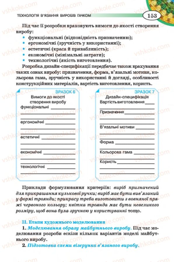 Страница 153 | Підручник Трудове навчання 7 клас Т.С. Мачача, В.П. Титаренко, Г.М. Гаврилюк 2015 Для дівчат