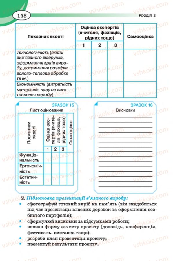 Страница 158 | Підручник Трудове навчання 7 клас Т.С. Мачача, В.П. Титаренко, Г.М. Гаврилюк 2015 Для дівчат