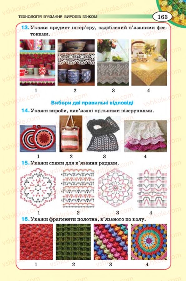 Страница 163 | Підручник Трудове навчання 7 клас Т.С. Мачача, В.П. Титаренко, Г.М. Гаврилюк 2015 Для дівчат