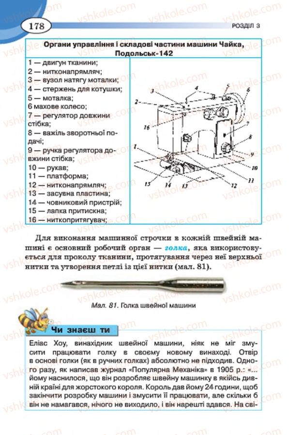 Страница 178 | Підручник Трудове навчання 7 клас Т.С. Мачача, В.П. Титаренко, Г.М. Гаврилюк 2015 Для дівчат