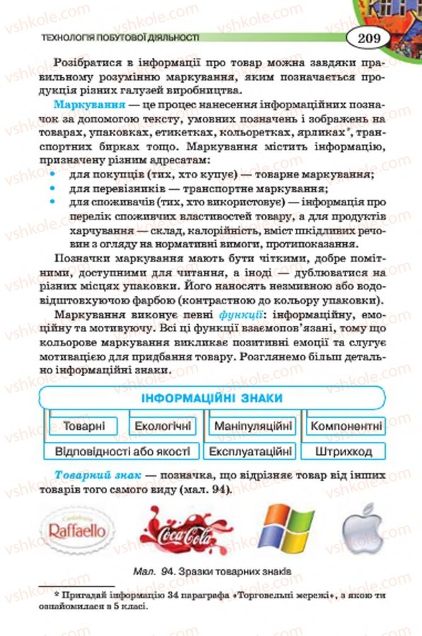 Страница 209 | Підручник Трудове навчання 7 клас Т.С. Мачача, В.П. Титаренко, Г.М. Гаврилюк 2015 Для дівчат