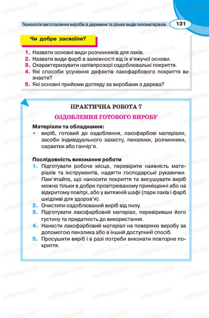 Страница 131 | Підручник Трудове навчання 7 клас В.К. Сидоренко, Д.В. Лебедев, А.М. Гедзик 2015 Для хлопців