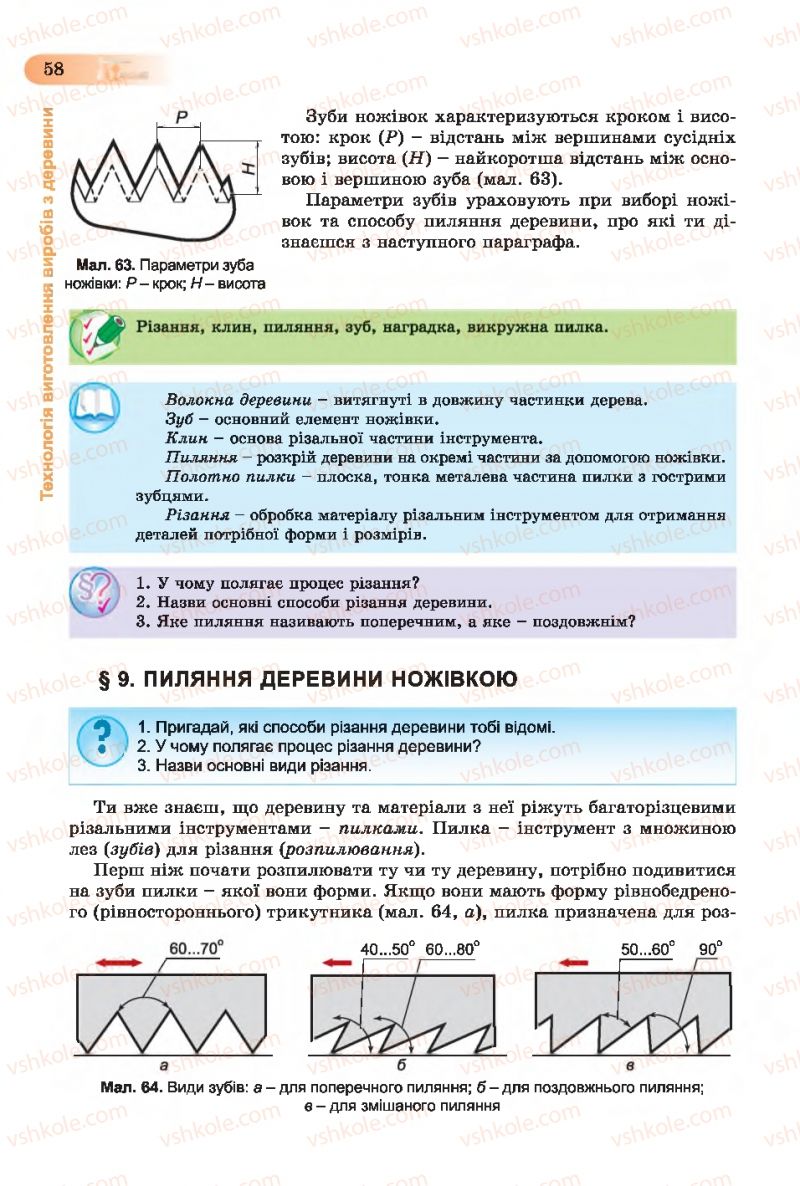 Страница 58 | Підручник Трудове навчання 7 клас Б.М. Терещук, С.М. Дятленко, В.М. Гащак 2015 Для хлопців
