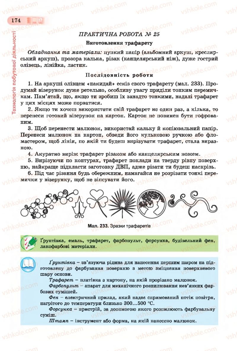 Страница 174 | Підручник Трудове навчання 7 клас Б.М. Терещук, С.М. Дятленко, В.М. Гащак 2015 Для хлопців