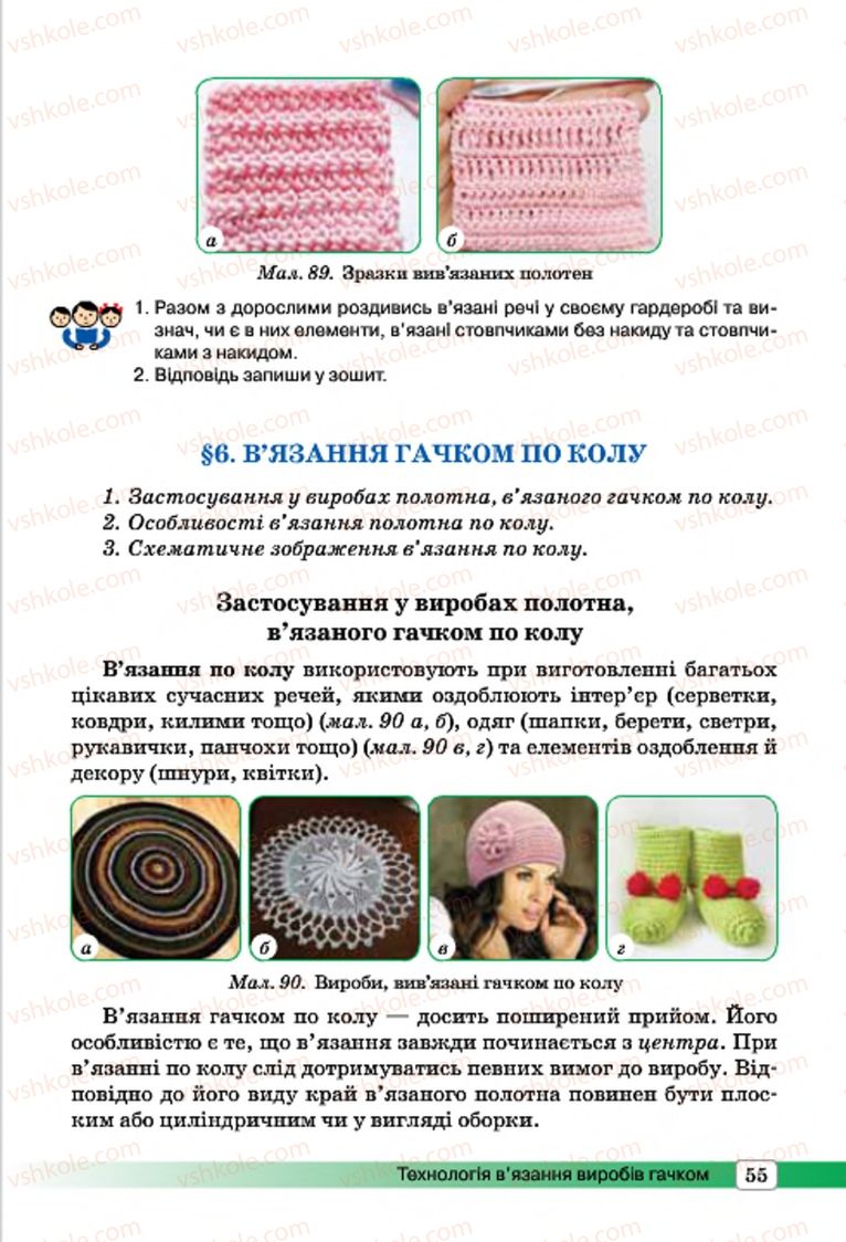 Страница 55 | Підручник Трудове навчання 7 клас І.Ю. Ходзицька, О.І. Безносюк, О.В. Горобець 2015 Для дівчат