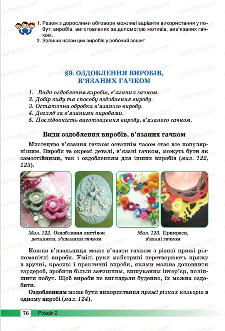 Страница 76 | Підручник Трудове навчання 7 клас І.Ю. Ходзицька, О.І. Безносюк, О.В. Горобець 2015 Для дівчат