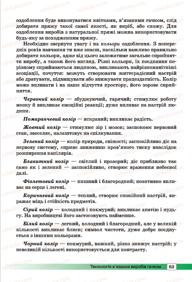 Страница 83 | Підручник Трудове навчання 7 клас І.Ю. Ходзицька, О.І. Безносюк, О.В. Горобець 2015 Для дівчат