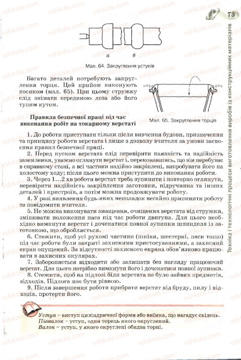 Страница 73 | Підручник Трудове навчання 7 клас Б.М. Терещук, В.І. Туташинський, В.К. Загорний 2007 Технічні види праці