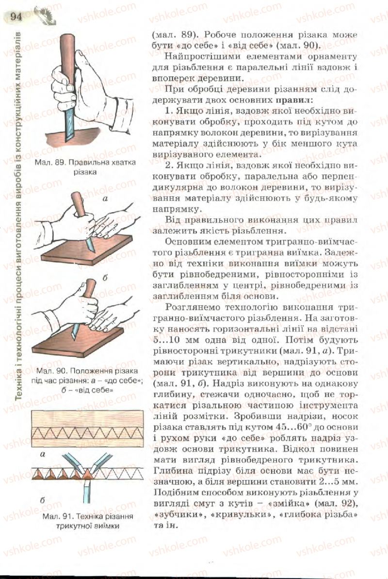 Страница 94 | Підручник Трудове навчання 7 клас Б.М. Терещук, В.І. Туташинський, В.К. Загорний 2007 Технічні види праці