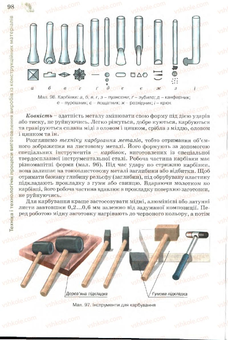 Страница 98 | Підручник Трудове навчання 7 клас Б.М. Терещук, В.І. Туташинський, В.К. Загорний 2007 Технічні види праці
