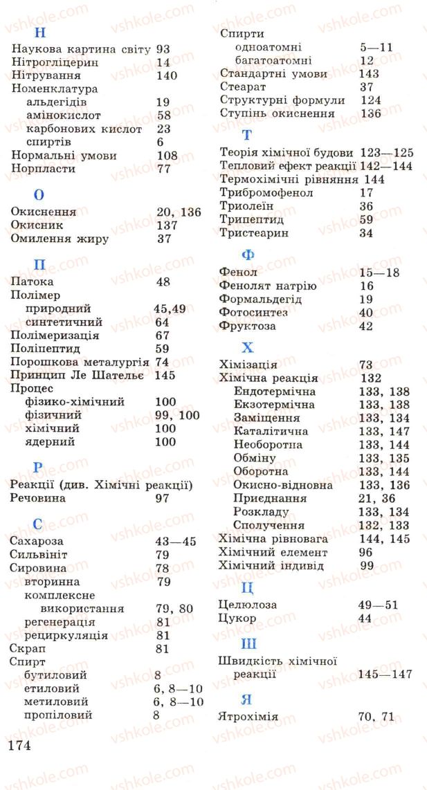 Страница 174 | Підручник Хімія 11 клас Н.М. Буринська, Л.П. Величко 2005