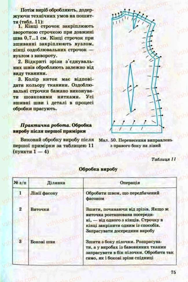 Страница 75 | Підручник Трудове навчання 8 клас Т.С. Мачача, Л.I. Денисенко, О.П. Гнеденко 2008 Обслуговуючі види праці