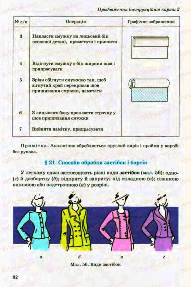 Страница 82 | Підручник Трудове навчання 8 клас Т.С. Мачача, Л.I. Денисенко, О.П. Гнеденко 2008 Обслуговуючі види праці