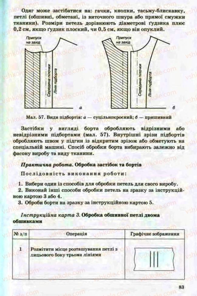 Страница 83 | Підручник Трудове навчання 8 клас Т.С. Мачача, Л.I. Денисенко, О.П. Гнеденко 2008 Обслуговуючі види праці