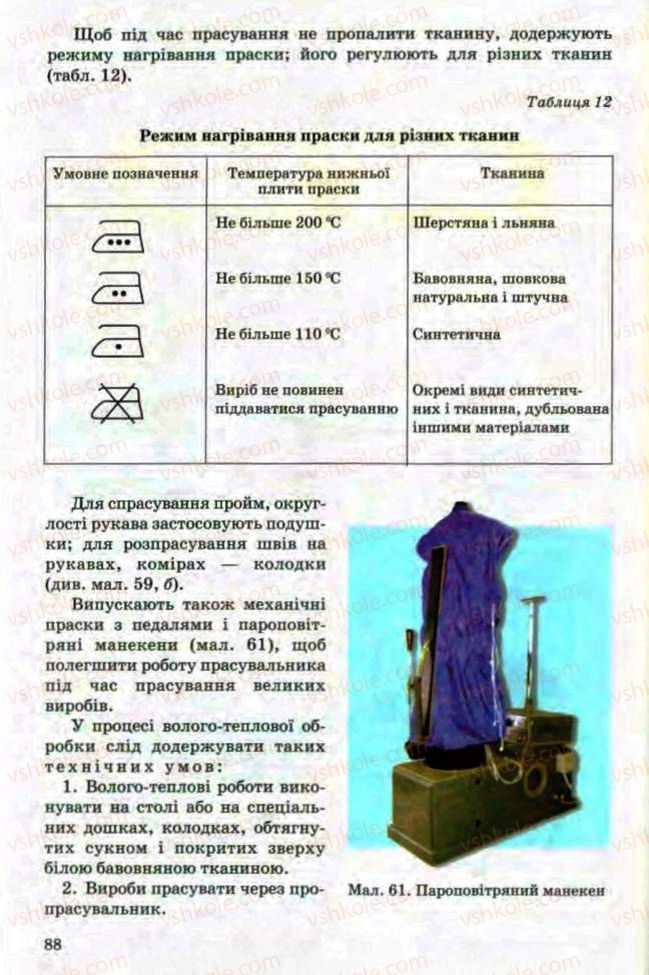Страница 88 | Підручник Трудове навчання 8 клас Т.С. Мачача, Л.I. Денисенко, О.П. Гнеденко 2008 Обслуговуючі види праці