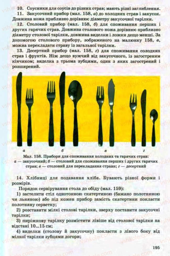 Страница 195 | Підручник Трудове навчання 8 клас Т.С. Мачача, Л.I. Денисенко, О.П. Гнеденко 2008 Обслуговуючі види праці