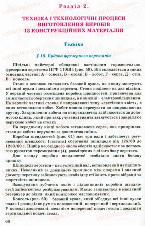 Страница 66 | Підручник Трудове навчання 8 клас В.М. Мадзігон, Г.А. Кондратюк, Г.Є. Левченко 2008 Технічні види праці