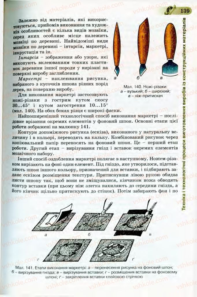 Страница 139 | Підручник Трудове навчання 8 клас Б.М. Терещук, В.І. Туташинський, В.К. Загорний 2008 Технічні види праці