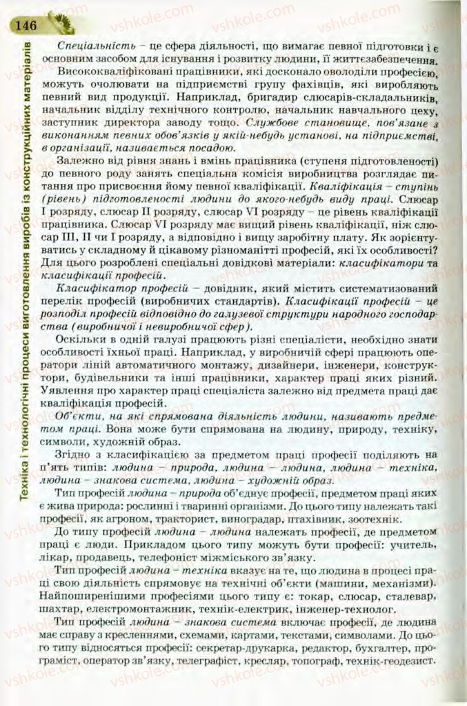 Страница 146 | Підручник Трудове навчання 8 клас Б.М. Терещук, В.І. Туташинський, В.К. Загорний 2008 Технічні види праці