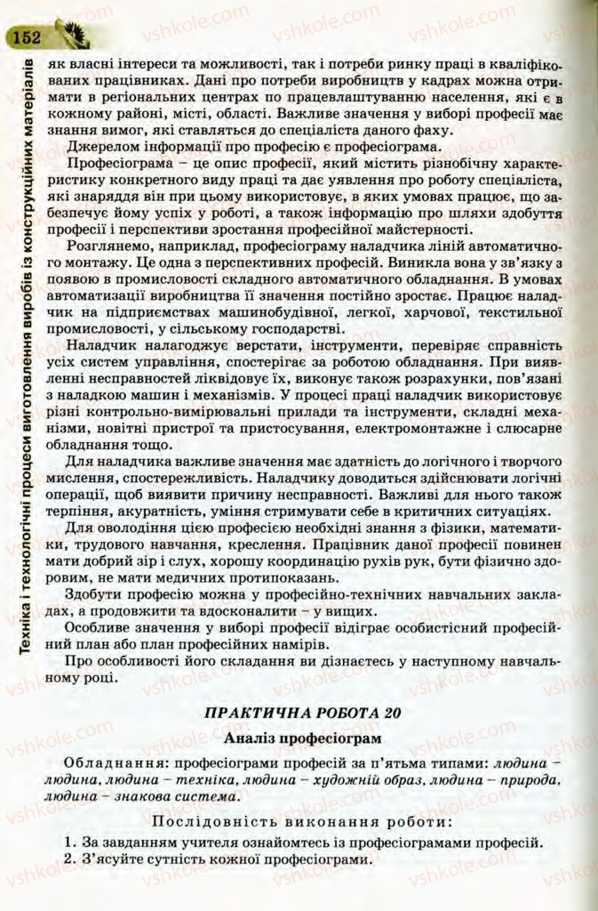 Страница 152 | Підручник Трудове навчання 8 клас Б.М. Терещук, В.І. Туташинський, В.К. Загорний 2008 Технічні види праці