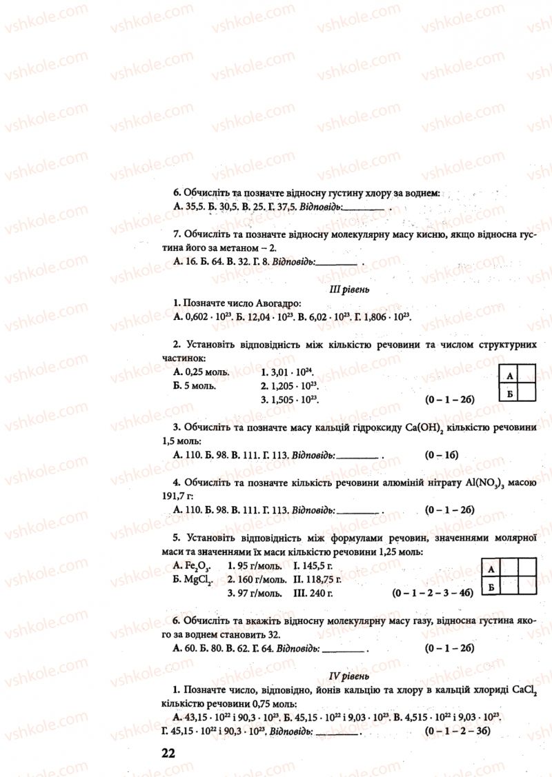 Страница 22 | Підручник Хімія 8 клас М.М. Савчин 2013 Робочий зошит