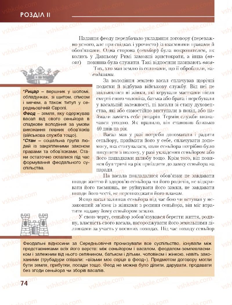 Страница 74 | Підручник Всесвітня історія 7 клас О.І. Бонь, О.Л. Іванюк 2015