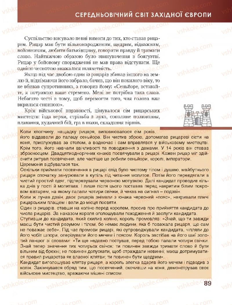 Страница 89 | Підручник Всесвітня історія 7 клас О.І. Бонь, О.Л. Іванюк 2015
