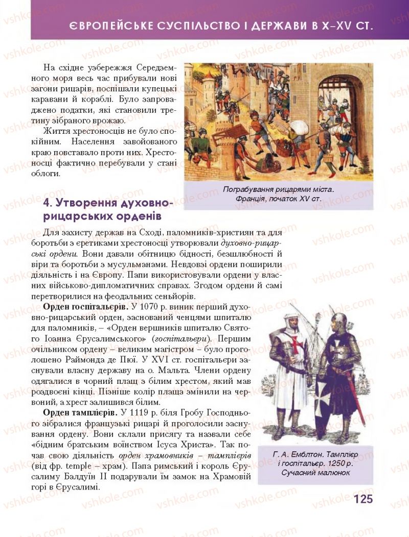 Страница 125 | Підручник Всесвітня історія 7 клас О.І. Бонь, О.Л. Іванюк 2015