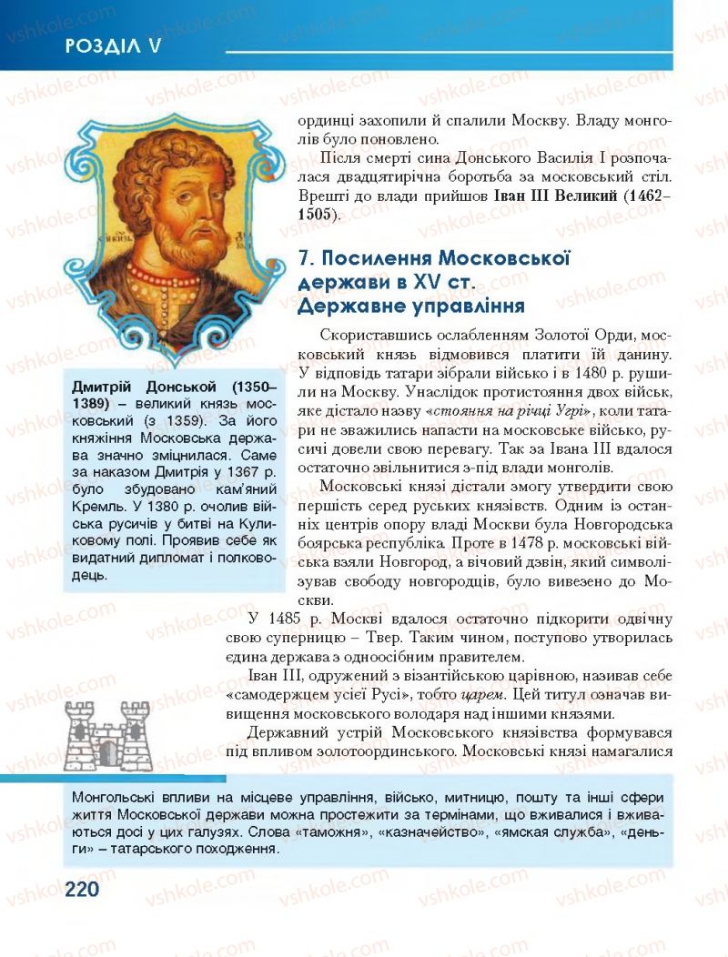 Страница 220 | Підручник Всесвітня історія 7 клас О.І. Бонь, О.Л. Іванюк 2015