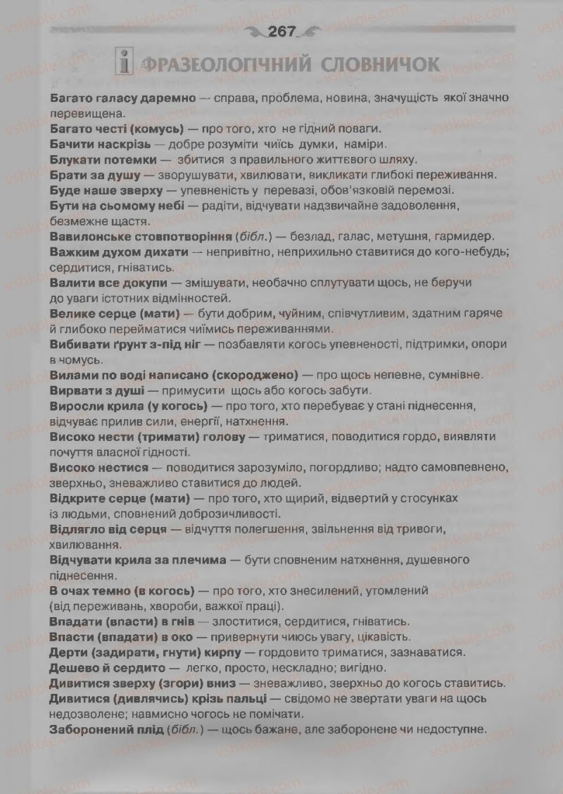 Страница 267 | Підручник Українська мова 7 клас О.П. Глазова 2015