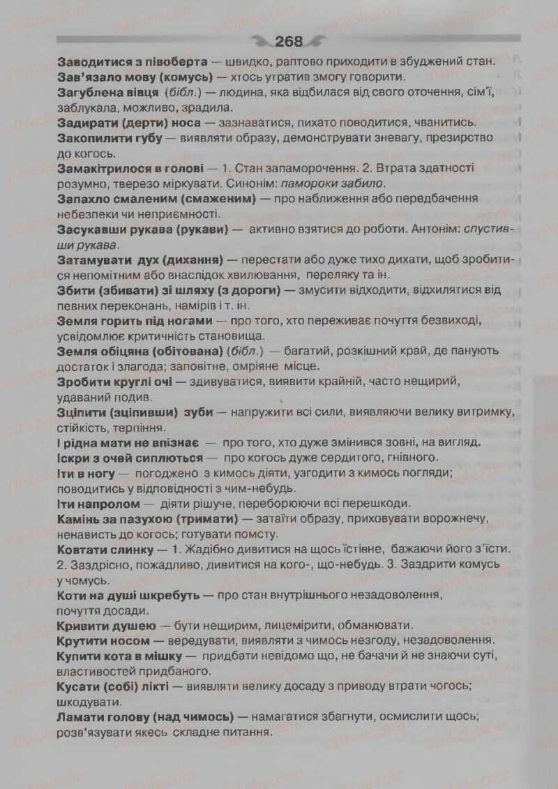 Страница 268 | Підручник Українська мова 7 клас О.П. Глазова 2015