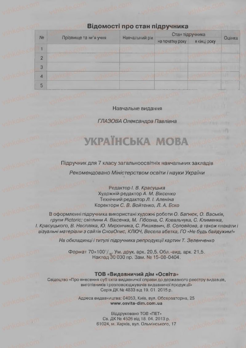 Страница 272 | Підручник Українська мова 7 клас О.П. Глазова 2015
