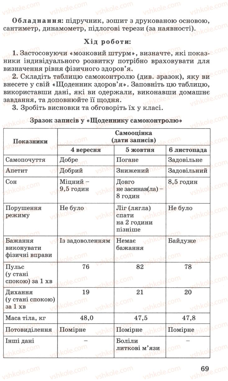 Страница 69 | Підручник Основи здоров'я 7 клас Н.М. Поліщук 2007