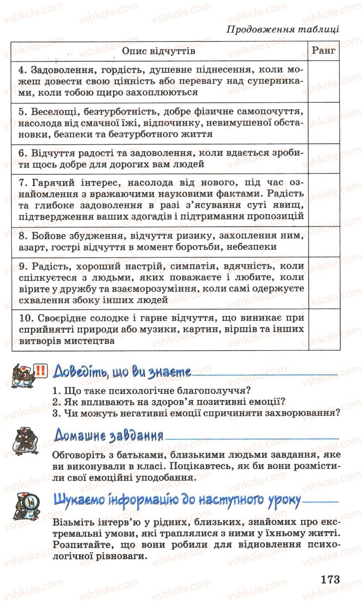 Страница 173 | Підручник Основи здоров'я 7 клас Н.М. Поліщук 2007