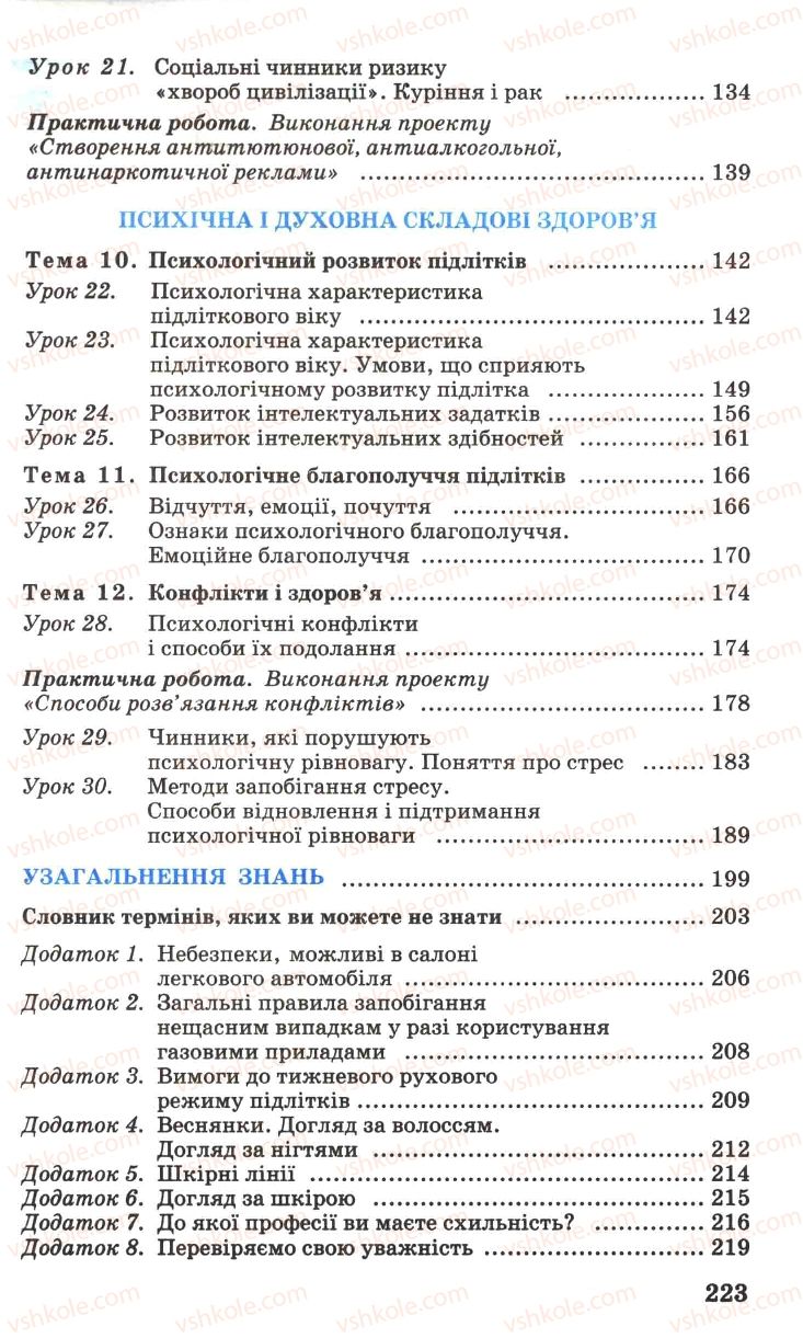 Страница 223 | Підручник Основи здоров'я 7 клас Н.М. Поліщук 2007